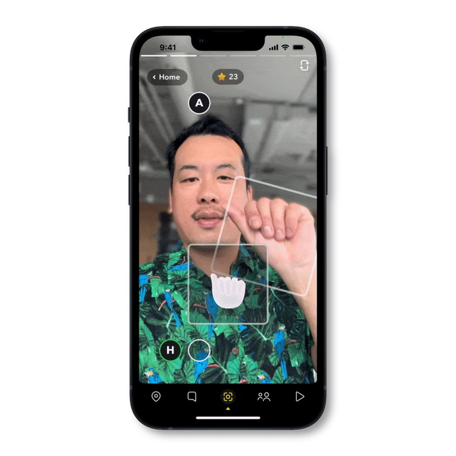 A look at Snap’s recent work for teaching American Sign Language through AR (Image provided by Snap).